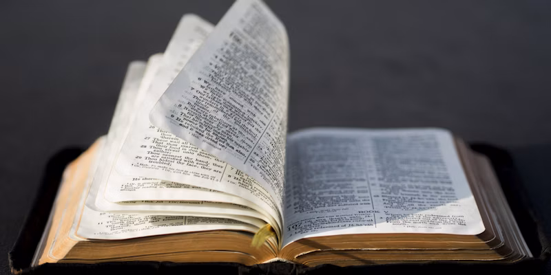 Bibbia aperta con luce naturale